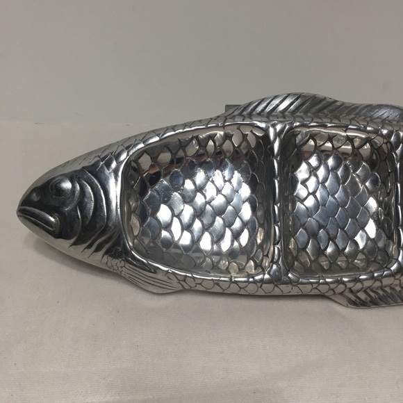 Silver tone salmon food platter - Picture 5 of 12
